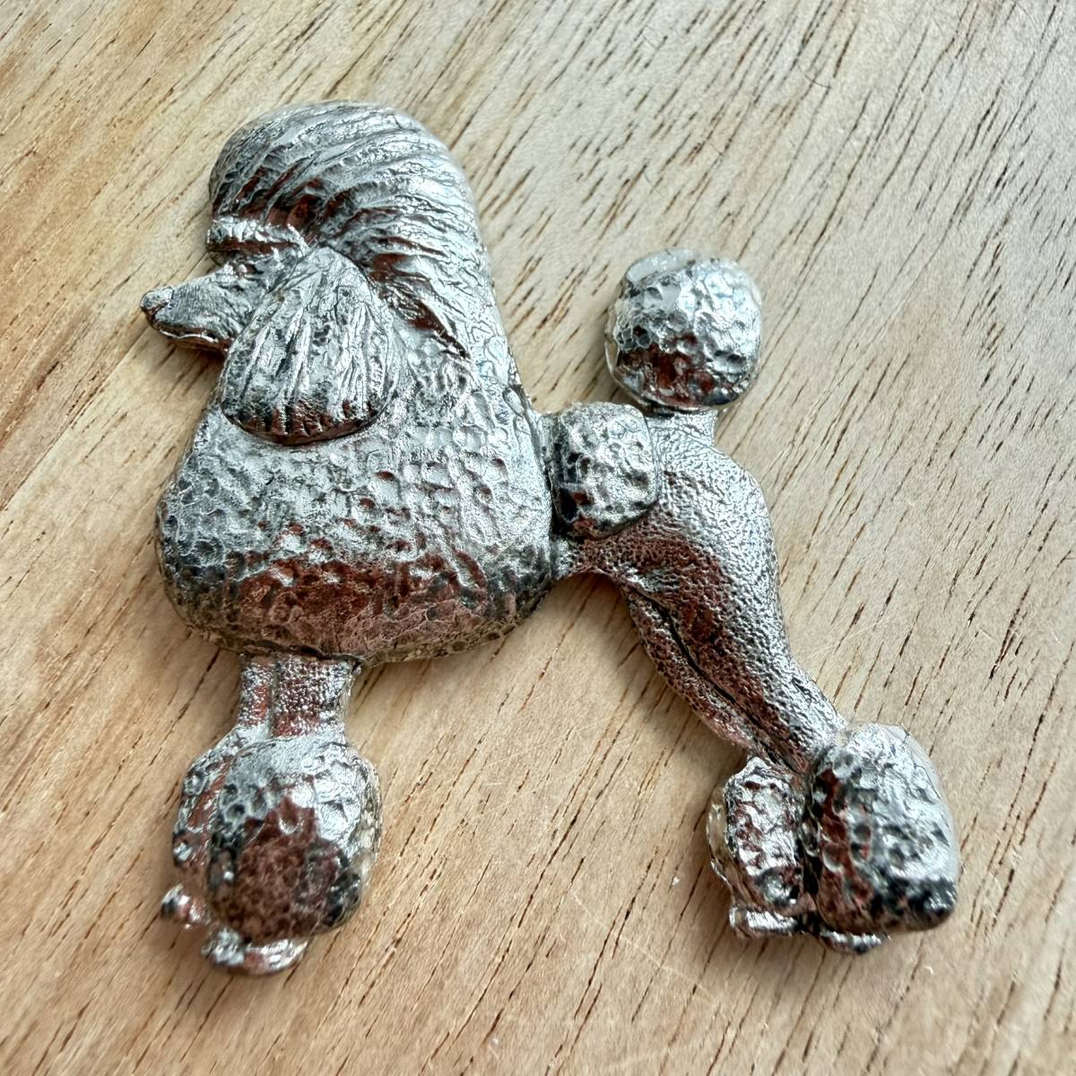 Poodle Continental Cut Brooch - Nickel Silver | Alden Arts