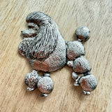 Poodle Standard Lion Cut Brooch - Nickel Silver | Alden Arts