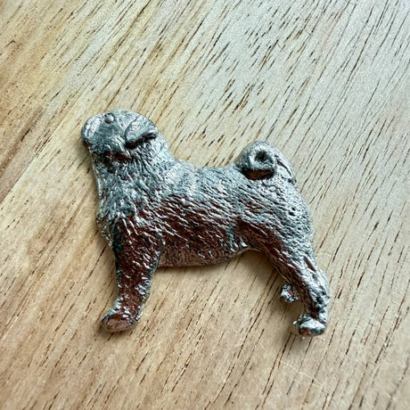 Pug Brooch - Nickel Silver | Alden Arts