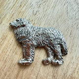 Pyrenean Mountain Dog Brooch - Nickel Silver | Alden Arts