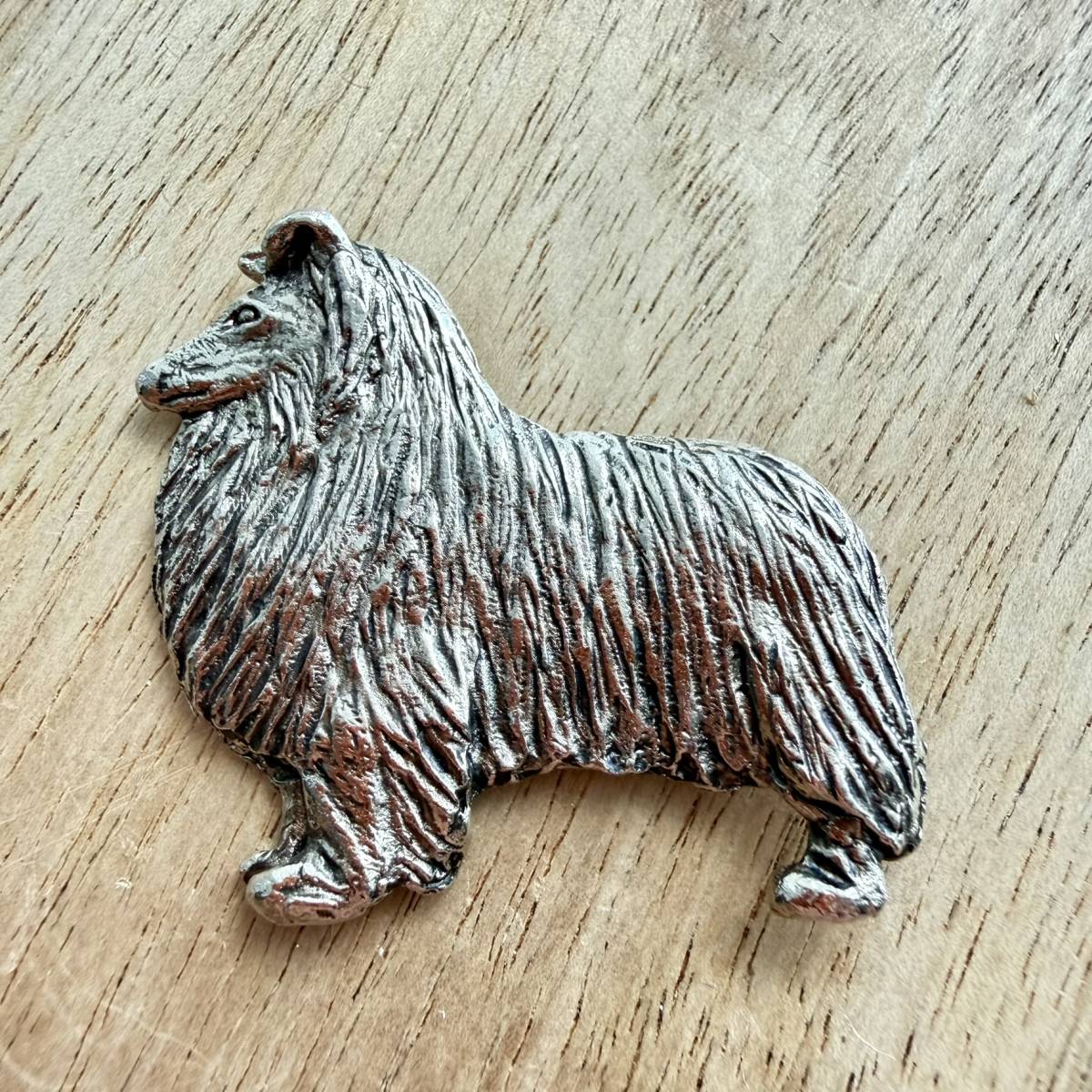 Rough Collie Brooch - Nickel Silver | Alden Arts