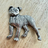 Staffordshire Bull Terrier Brooch - Nickel Silver | Alden Arts