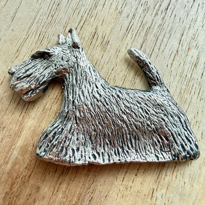 Scottish Terrier Small Brooch - Nickel Silver | Alden Arts