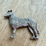 Smooth Collie Brooch - Nickel Silver | Alden Arts
