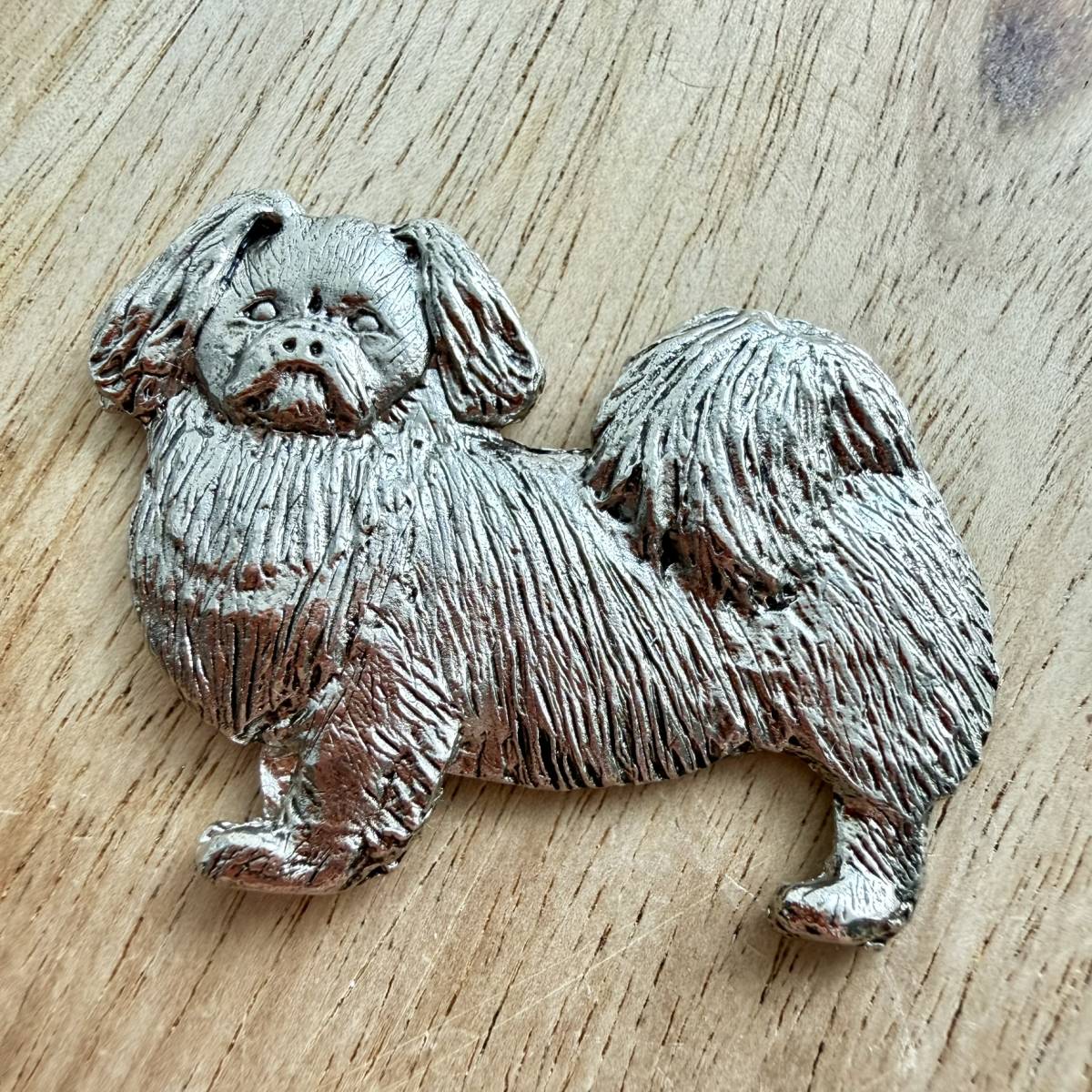 Tibetan Spaniel Brooch - Nickel Silver | Alden Arts