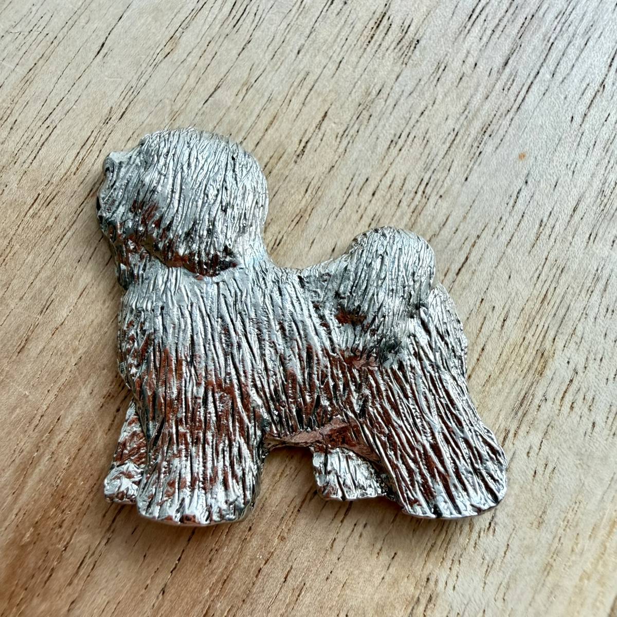 Tibetan Terrier Brooch - Nickel Silver | Alden Arts