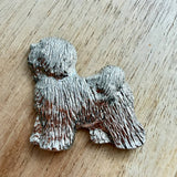 Tibetan Terrier Brooch - Nickel Silver | Alden Arts