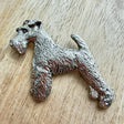 Wire Haired Terrier Brooch - Nickel Silver | Alden Arts