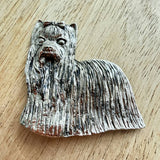 Yorkshire Terrier Brooch - Nickel Silver | Alden Arts