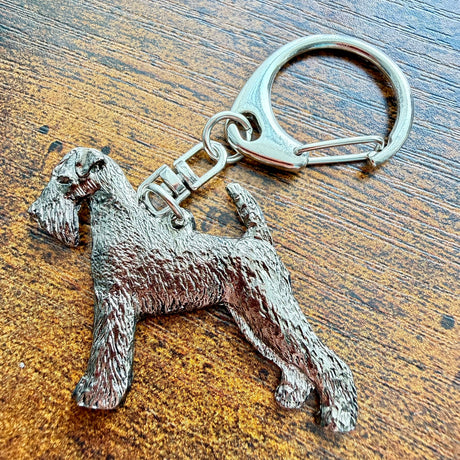 Airedale Keyring | Nickel Silver | Alden Arts