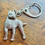 American Staffordshire Keyring | Nickel Silver | Alden Arts
