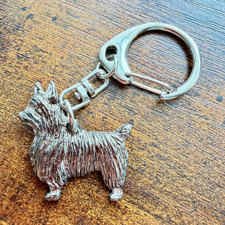 Australian Silky Terrier Keyring | Nickel Silver | Alden Arts