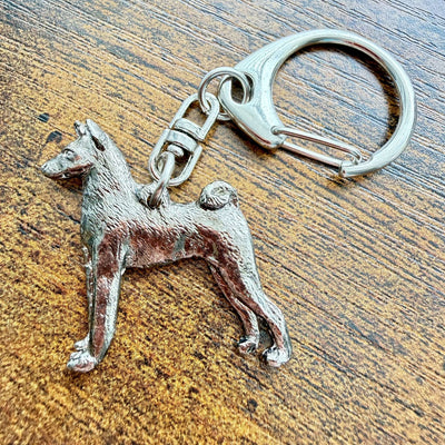 Basenji Keyring | Nickel Silver | Alden Arts