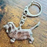 Basset Keyring | Nickel Silver | Alden Arts