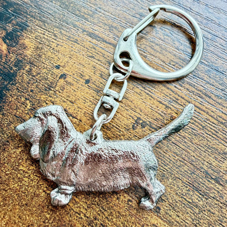 Basset Keyring | Nickel Silver | Alden Arts