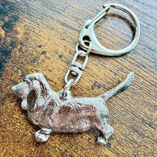 Basset Keyring | Nickel Silver | Alden Arts