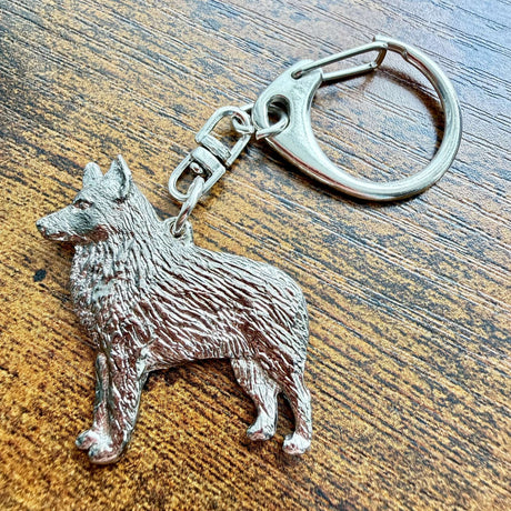 Belgian Shepherd Keyring | Nickel Silver | Alden Arts