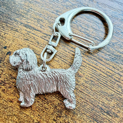 Basset G/V Keyring | Nickel Silver | Alden Arts