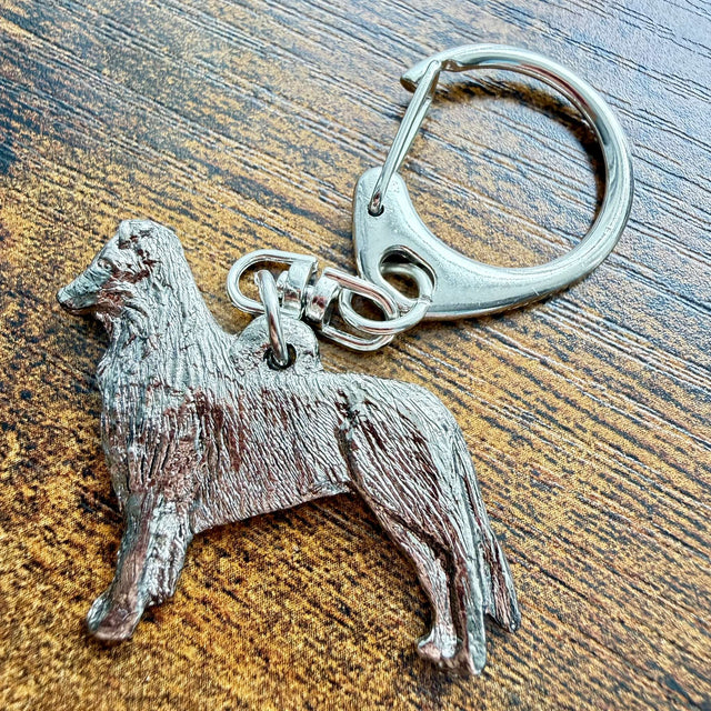 Border Collie Keyring | Nickel Silver | Alden Arts