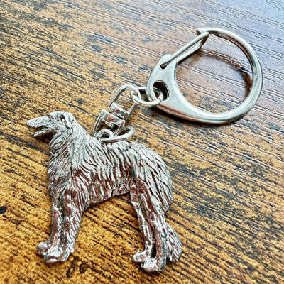 Borzoi Keyring | Nickel Silver | Alden Arts