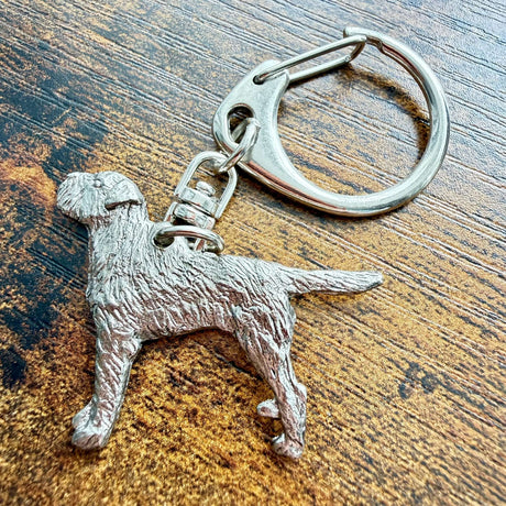 Border Terrier Keyring | Nickel Silver | Alden Arts
