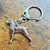 Boxer Keyring | Nickel Silver | Alden Arts