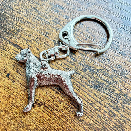 Boxer Keyring | Nickel Silver | Alden Arts