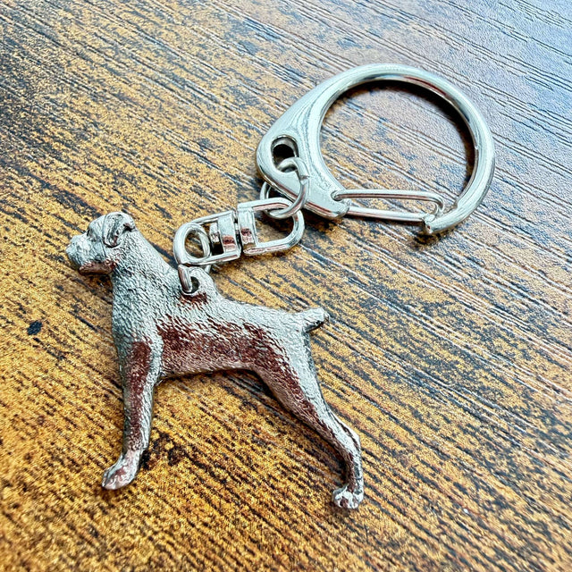 Boxer Keyring | Nickel Silver | Alden Arts