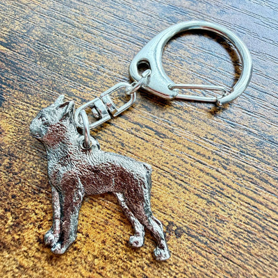 Boston Terrier Keyring | Nickel Silver | Alden Arts