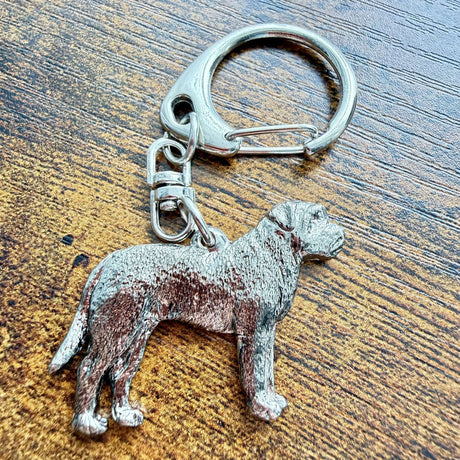Bull Mastiff Keyring | Nickel Silver | Alden Arts