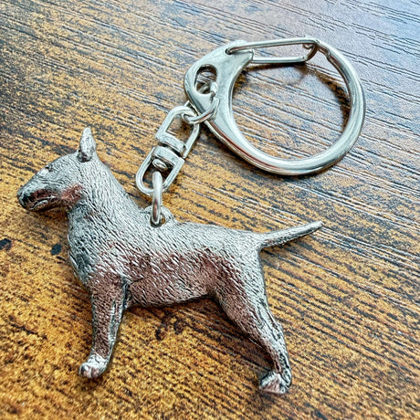Bull Terrier Keyring | Nickel Silver | Alden Arts