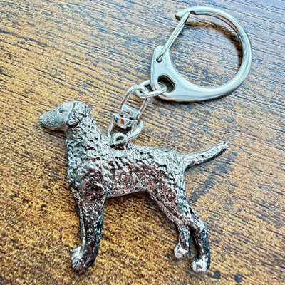 Curly Coated Retriever Keyring | Nickel Silver | Alden Arts