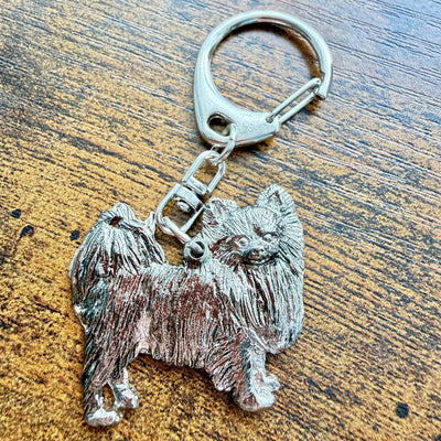 Chihuahua Long Hair Keyring | Nickel Silver | Alden Arts