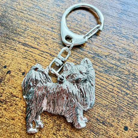 Chihuahua Long Hair Keyring | Nickel Silver | Alden Arts