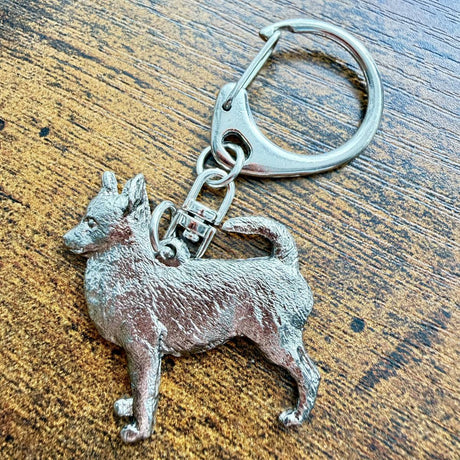Chihuahua Smooth Hair Keyring | Nickel Silver | Alden Arts
