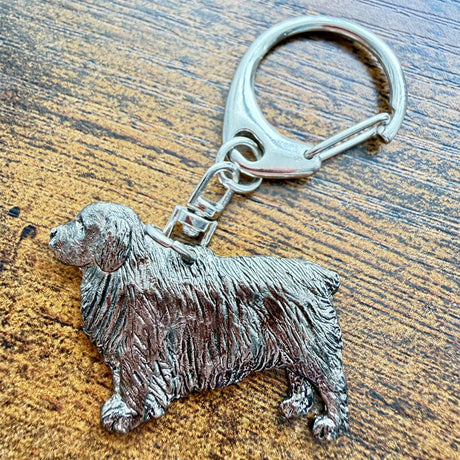 Clumber Spaniel Keyring | Nickel Silver | Alden Arts