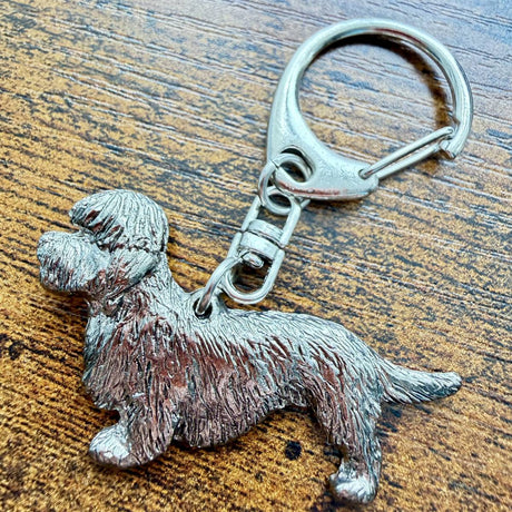 Dandie Dinmont Keyring | Nickel Silver | Alden Arts