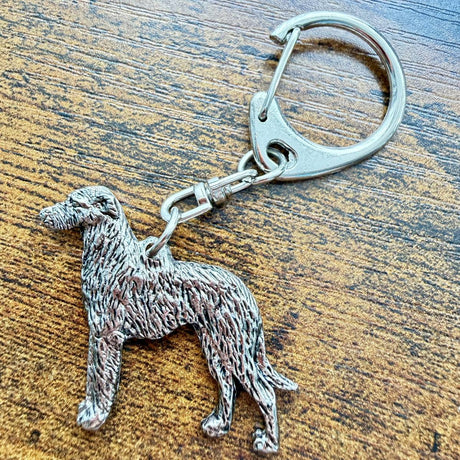 Deerhound Keyring | Nickel Silver | Alden Arts