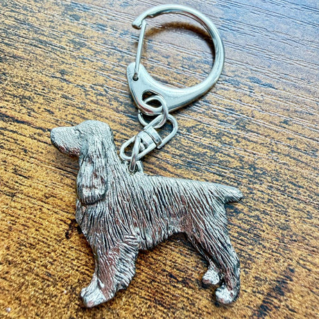 Field Spaniel Keyring | Nickel Silver | Alden Arts