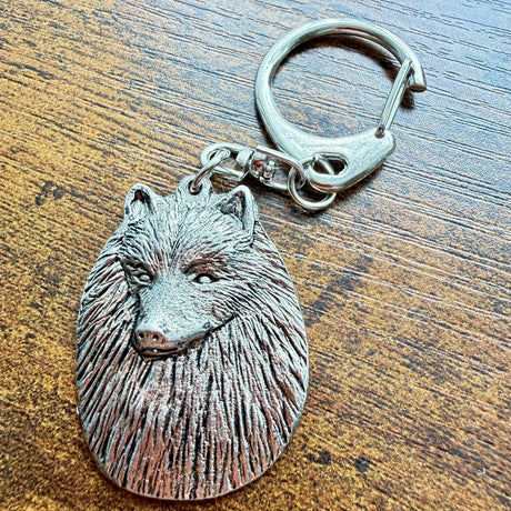 German Spitz Keyring | Nickel Silver | Alden Arts