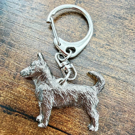 Lancashire Heeler Keyring | Nickel Silver | Alden Arts