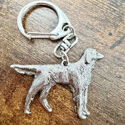 Munsterlander Large Keyring | Nickel Silver | Alden Arts