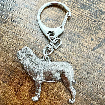 Neapolitan Mastiff Keyring | Nickel Silver | Alden Arts