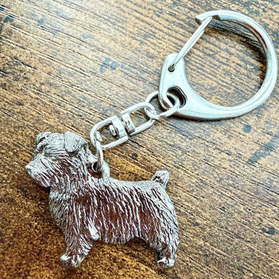 Norfolk Terrier Keyring | Nickel Silver | Alden Arts