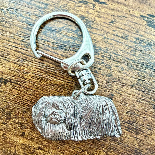 Pekingese Keyring | Nickel Silver | Alden Arts