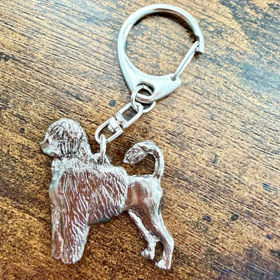 Portuguese Water Dog Keyring | Nickel Silver | Alden Arts