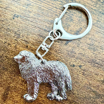 Pyrenean Mountain Dog Keyring | Nickel Silver | Alden Arts