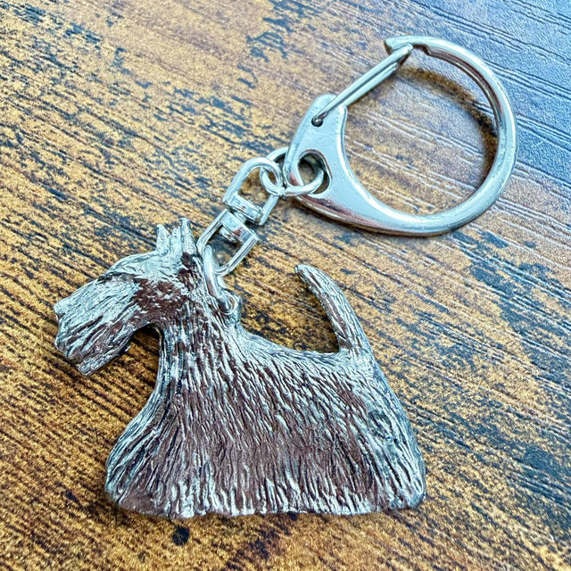 Scottish Terrier Small Keyring | Nickel Silver | Alden Arts