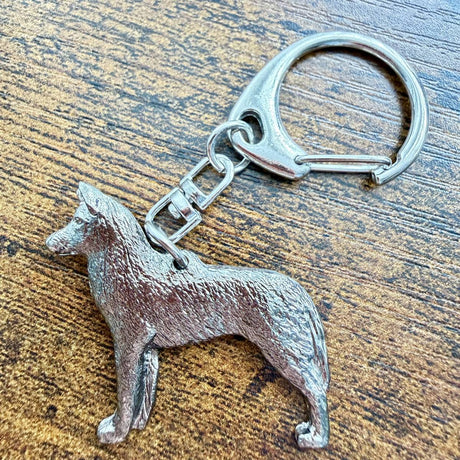 Siberian Husky Keyring | Nickel Silver | Alden Arts