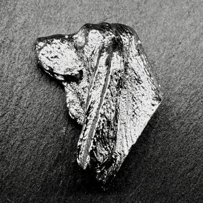 Basset Lapel Pin | Nickel Silver | Alden Arts